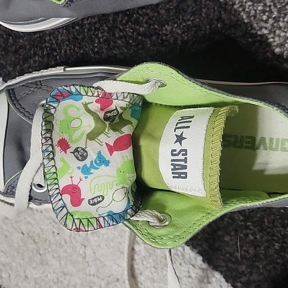 Converse All Star Gray Chuck Taylors with Double Tongue - Picture 6 of 7